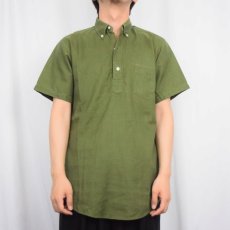画像2: 60's phil's 3点留め マチ付き コットンボタンダウンシャツ M (2)