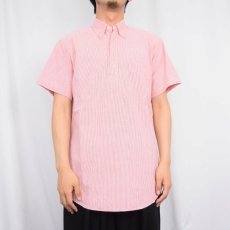 画像2: 60's Briggs ストライプ柄 3点留め マチ付き シアサッカーボタンダウンシャツ M (2)