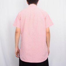 画像3: 60's Briggs ストライプ柄 3点留め マチ付き シアサッカーボタンダウンシャツ M (3)