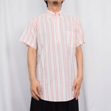 画像2: 60's Golden Eagle ストライプ柄 3点留め コットンボタンダウンシャツ M (2)