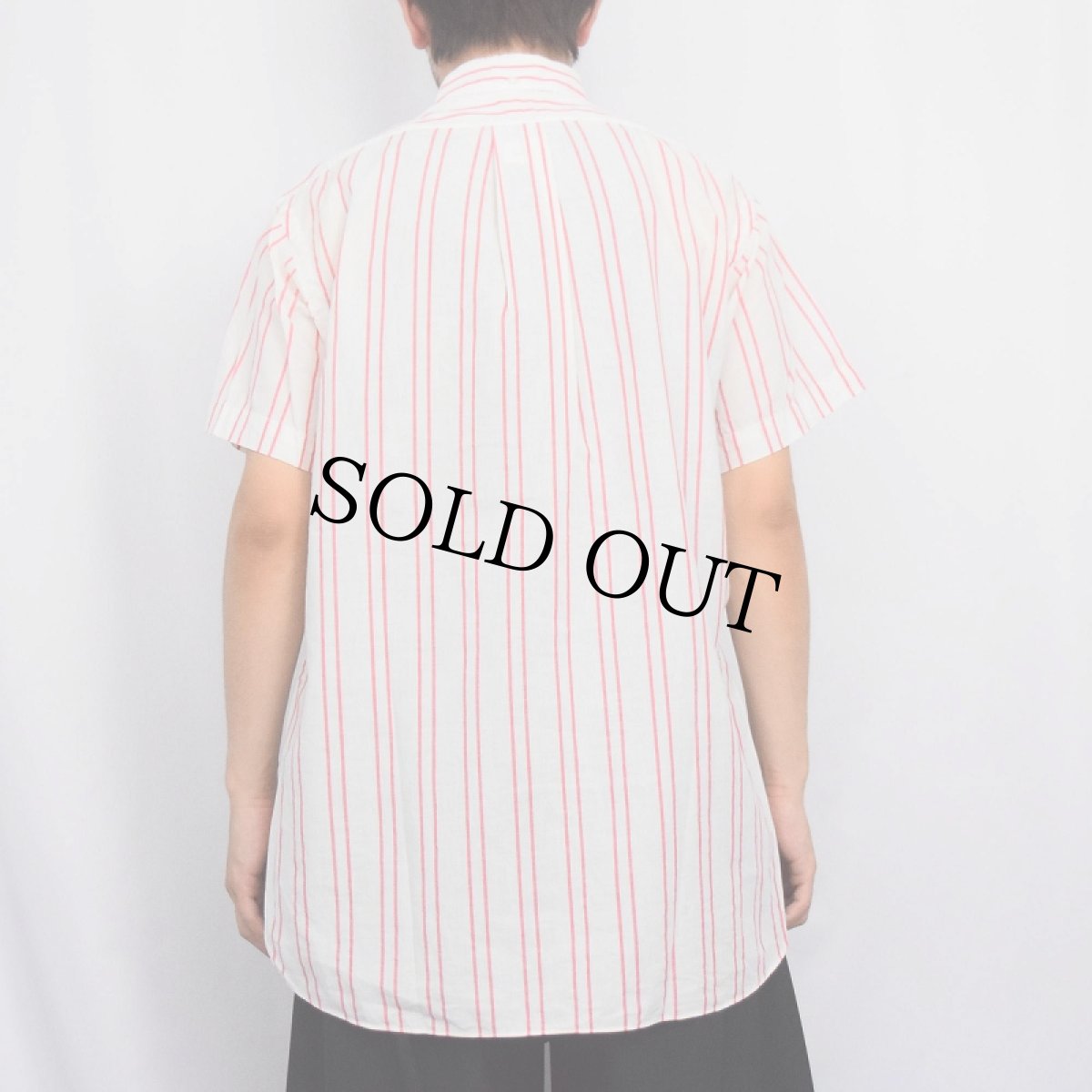 画像3: 60's Golden Eagle ストライプ柄 3点留め コットンボタンダウンシャツ M (3)