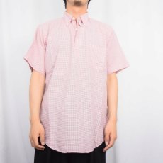画像2: 60's Fenn チェック柄 3点留め マチ付き コットンボタンダウンシャツ SIZE15-1/2 (2)