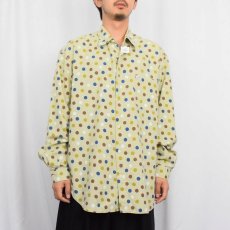 画像2: 80〜90's GUESS by GEORGES MARCIANO USA製 ドット柄 コットンシャツ XL (2)