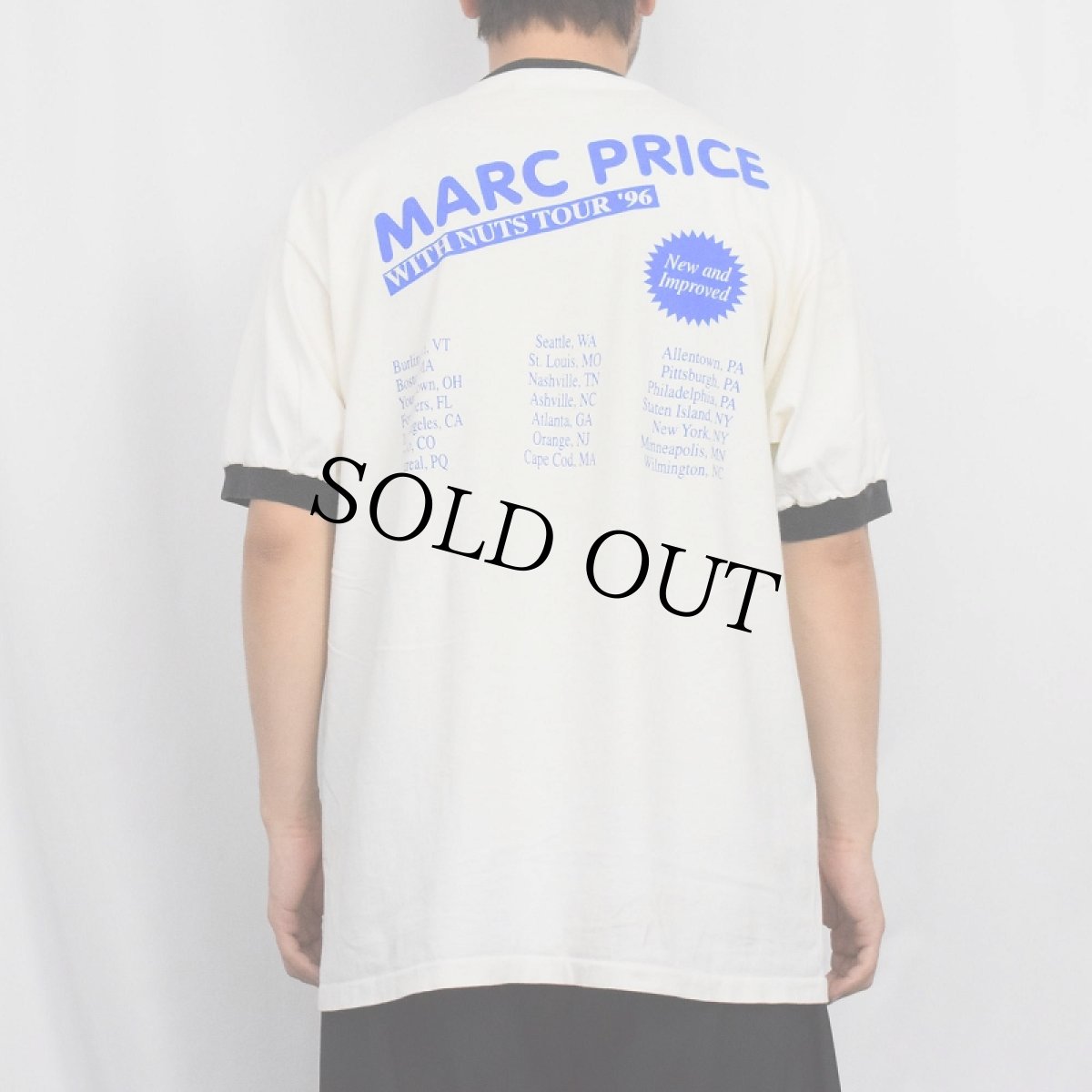画像4: 90's Marc Price "WITH NUYS TOUR '96" パロディプリントリンガーTシャツ XL (4)