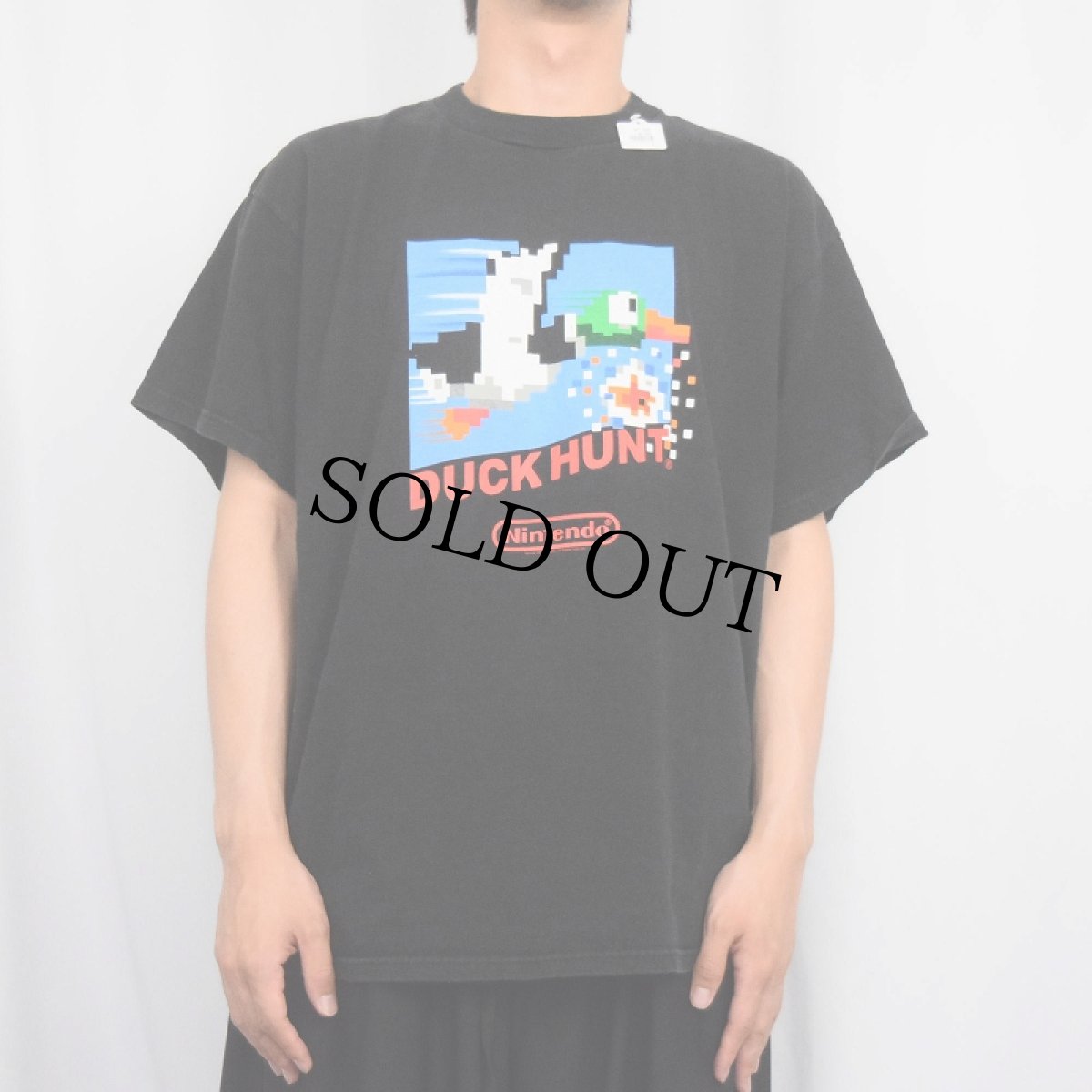 画像2: 2000's Nintendo DUCK HUNT ビデオゲームプリントTシャツ BLACK L (2)