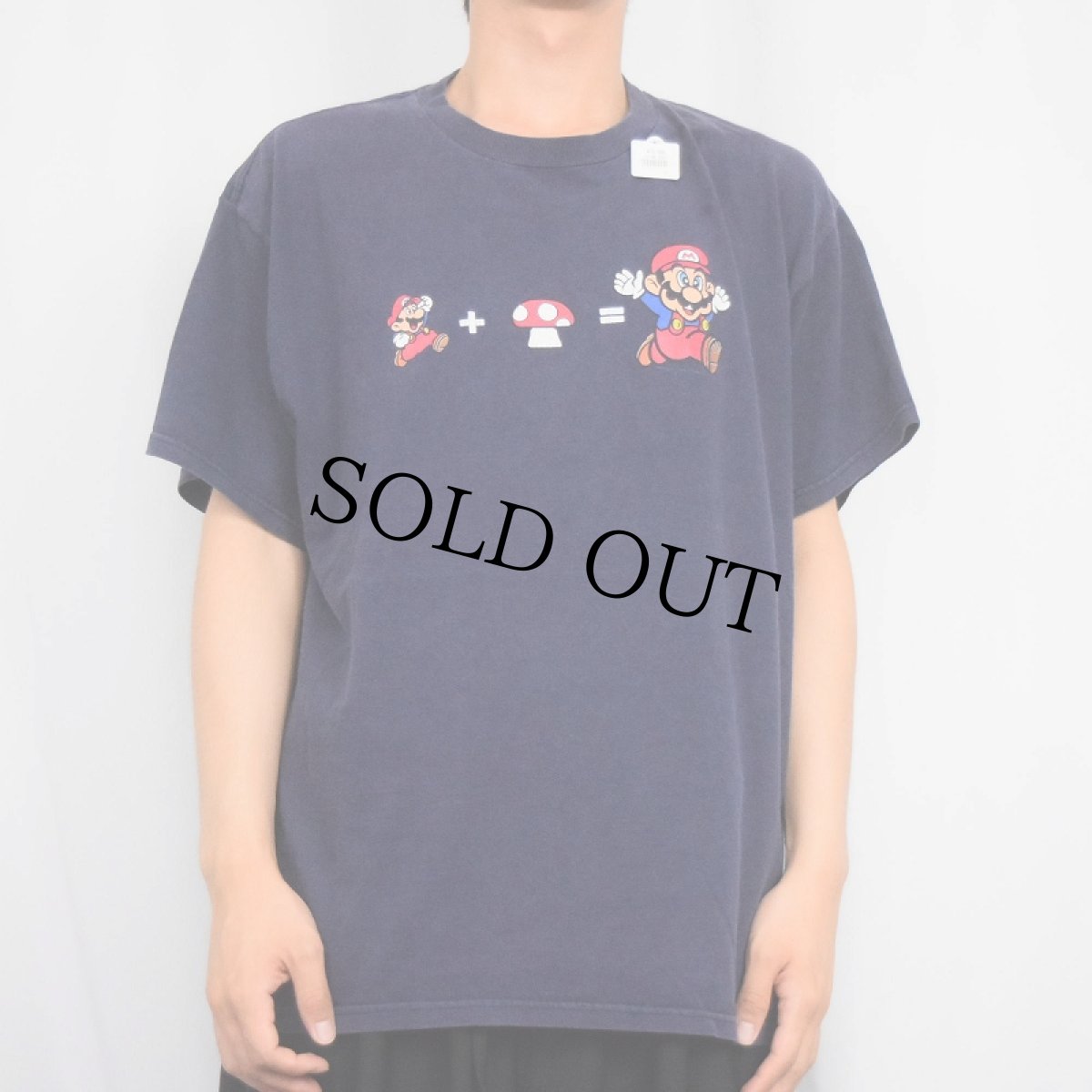 画像2: 2000's Nintendo SUPER MARIO ゲームキャラクタープリントTシャツ NAVY L (2)