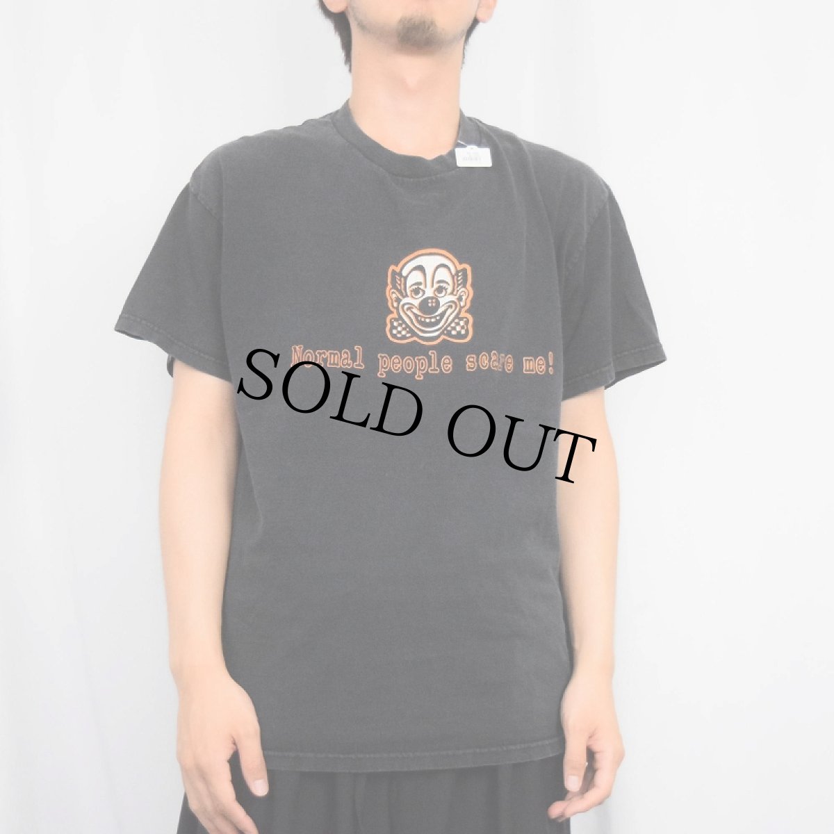 画像2: 2000's Normal people scare me! ピエロプリントTシャツ BLACK L (2)