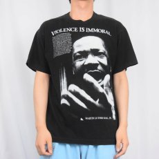 画像2: 90's Martin Luther King, Jr USA製 偉人プリントTシャツ BLACK L (2)