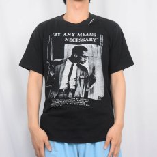 画像2: 90's Malcolm X 偉人プリントTシャツ BLACK (2)