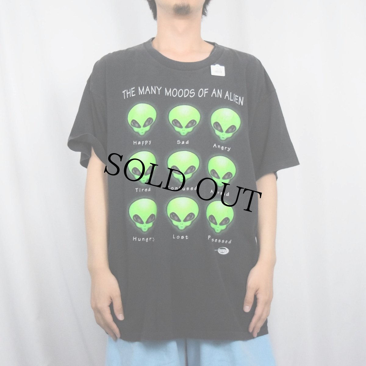 画像2: 90's ALIENS "THE MANY MOODS OF AN ALIEN" エイリアンプリントTシャツ BLACK (2)