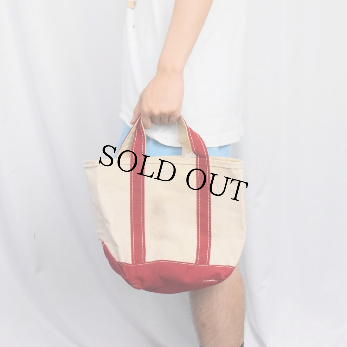 画像2: 80's L.L.Bean "BOAT AND TOTE" 内側ポケット付き キャンバストートバッグ SMALL (2)