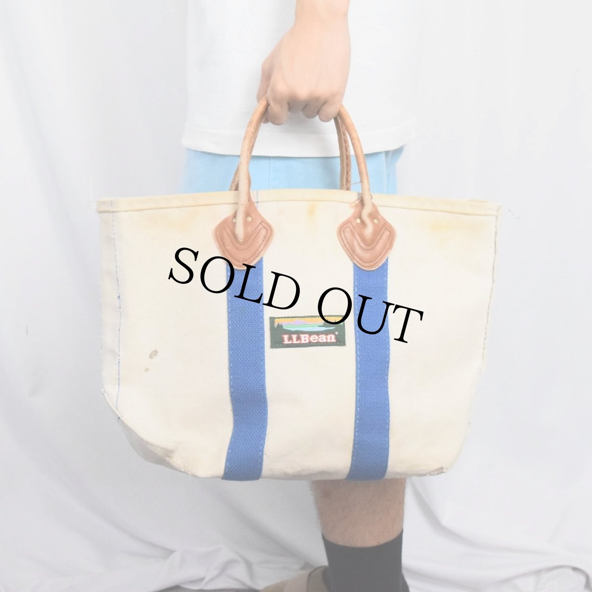 画像3: 【SALE】90's L.L.Bean レザーハンドル キャンバストートバッグ (3)