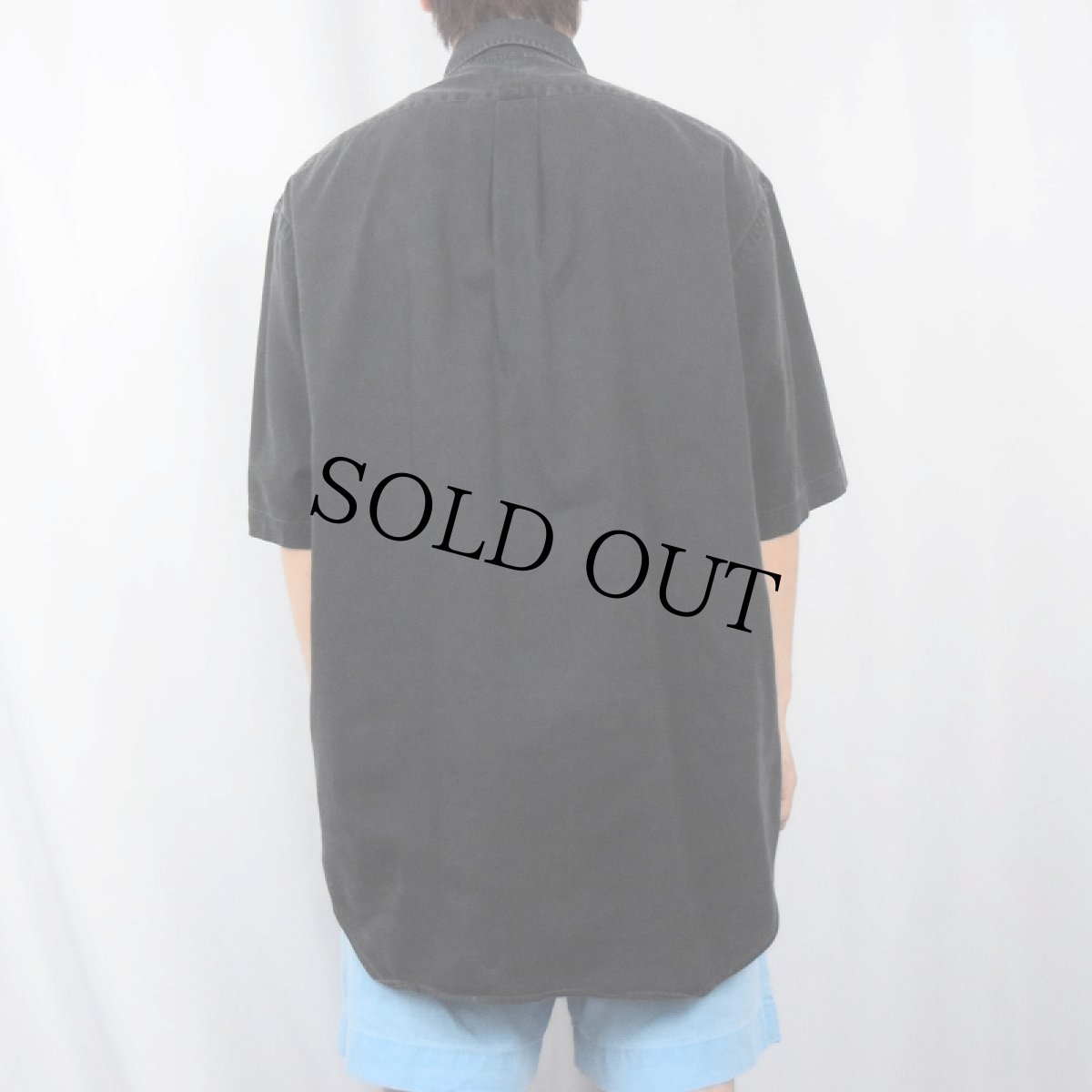 画像3: 90's Ralph Lauren "BLAIRE" コットンボタンダウンシャツ BLACK L (3)
