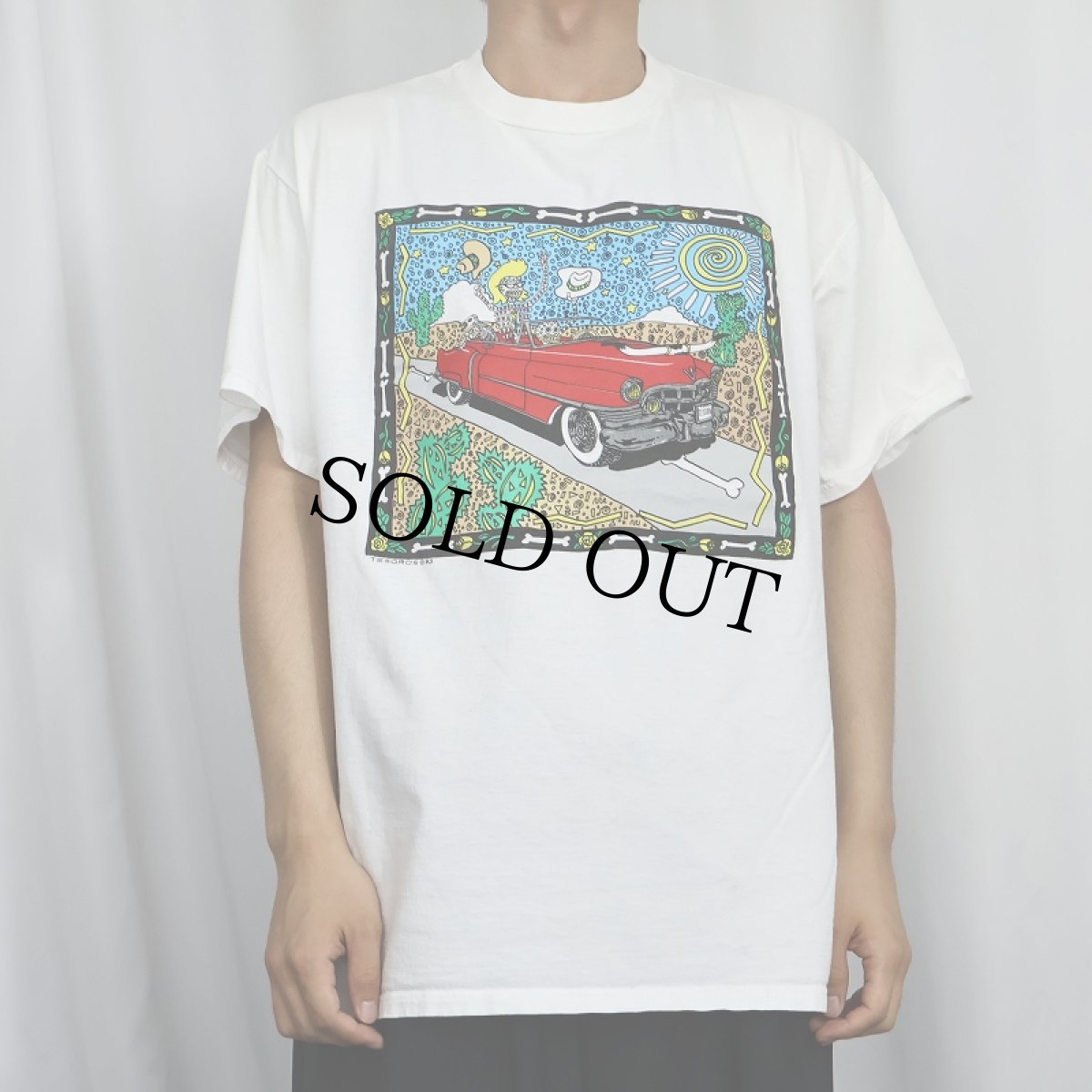 画像2: 90's TESOROS USA製 イラストプリントTシャツ XL (2)