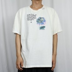 画像2: 90's Bette Reese USA製 "If you think..." フラワーイラストプリントTシャツ XXL (2)