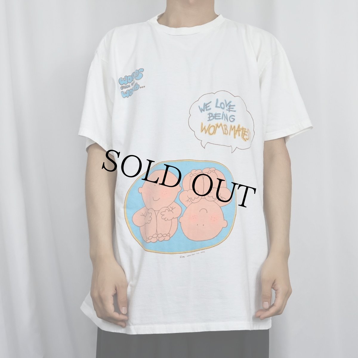 画像2: 90's WORDS FROM THE WOMB USA製 赤ちゃんイラストプリントTシャツ ONE SIZE (2)