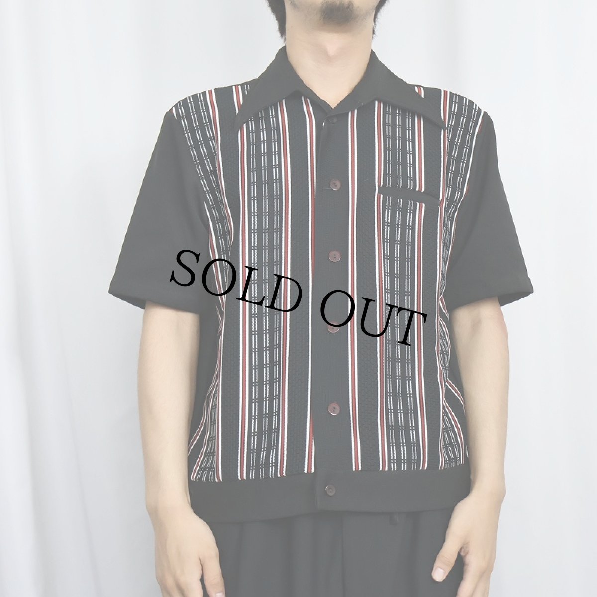 画像2: 70's JCPenney ニットシャツ BLACK L (2)