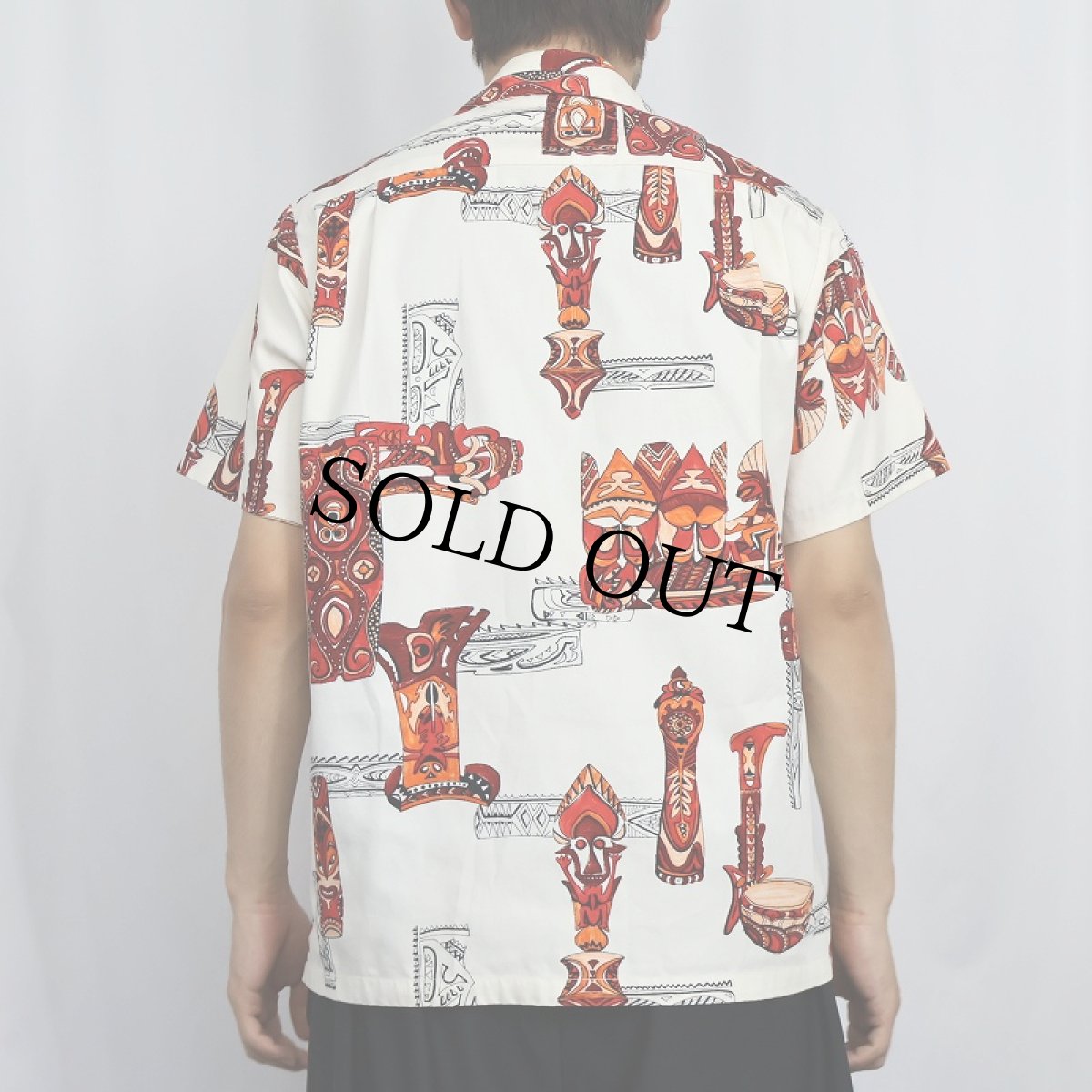 画像3: 80's HAWAIIAN Surf ネイティブ柄 コットンアロハシャツ S (3)