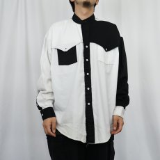 画像3: 80's Panhandle Slim USA製 2トーン バンドカラーシャツ XL (3)