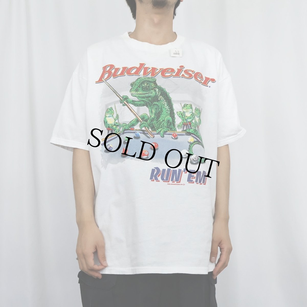 画像2: 90's Budweiser "RUN'EM" ビールメーカープリントTシャツ XL (2)
