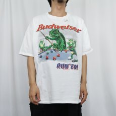 画像2: 90's Budweiser "RUN'EM" ビールメーカープリントTシャツ XL (2)