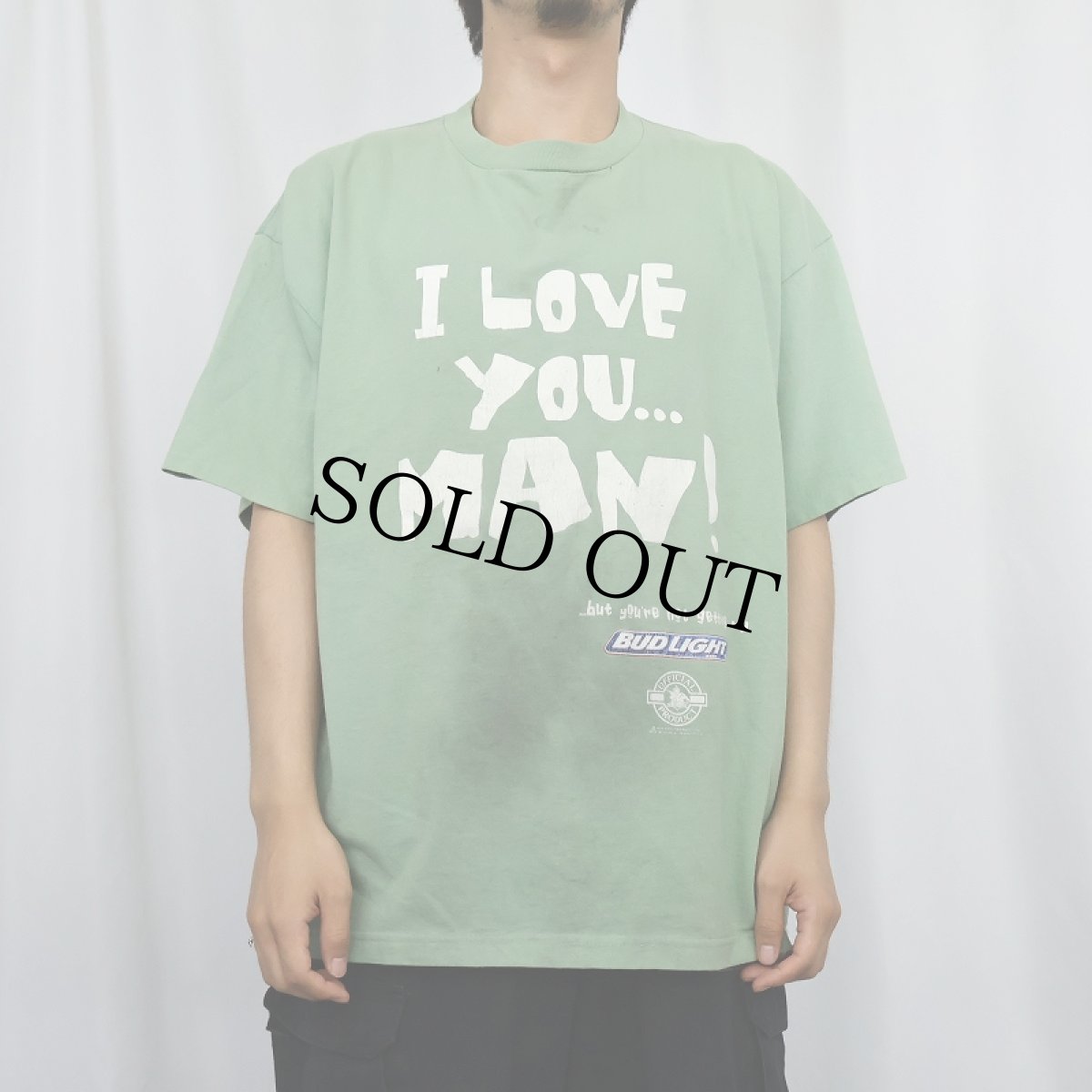 画像2: 90's BUD LIGHT USA製 "I LOVE YOU... MAN!" ビールメーカープリントTシャツ XL (2)