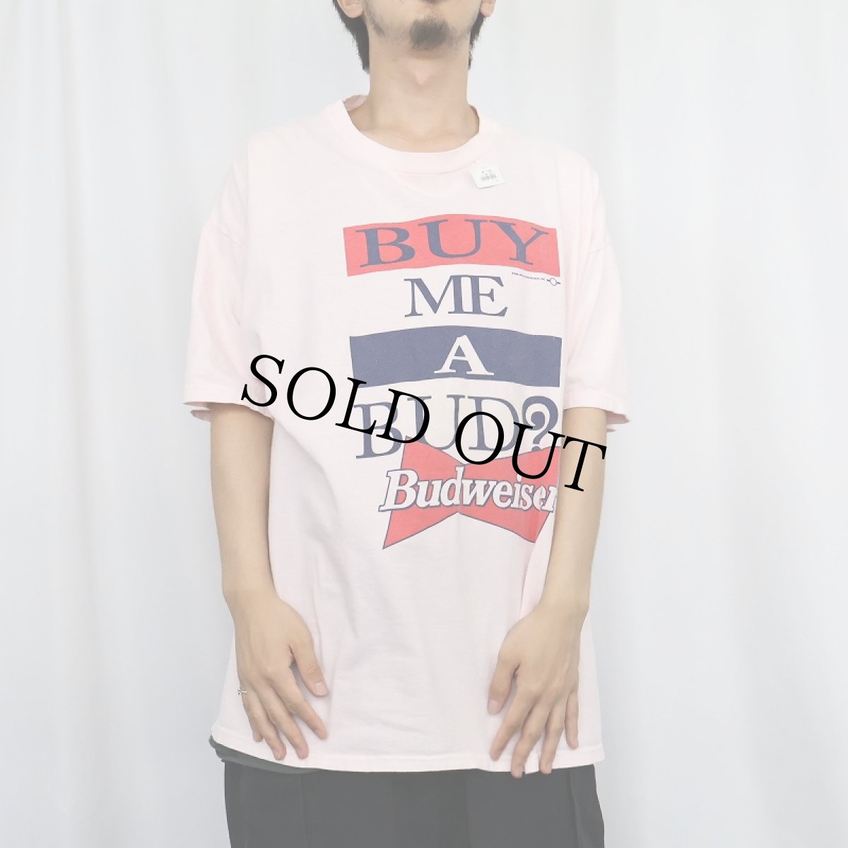 画像2: 90's Budweiser "BUY ME A BUD?" ビールメーカープリントTシャツ XL (2)