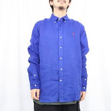 画像2: POLO Ralph Lauren "CLASSIC FIT" リネンボタンダウンシャツ L (2)