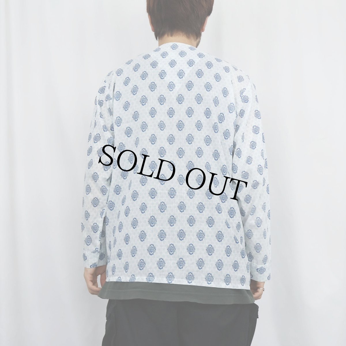 画像3: 70's B.V.D. 総柄 コットンポリ パジャマシャツ M (3)