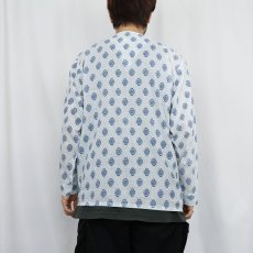 画像3: 70's B.V.D. 総柄 コットンポリ パジャマシャツ M (3)