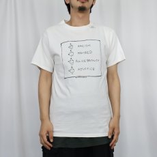 画像2: EUPHORIC SUPPLY "RACISM HATRED..." メッセージプリントTシャツ (2)