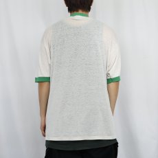 画像3: 80's LITEBLEU CLOTHING USA製 シュールイラストプリント リンガーTシャツ XL (3)