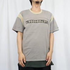 画像2: 90〜2000's adidas 切り替えデザイン ロゴ刺繍 フットボールTシャツ S (2)