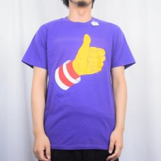 画像2: 90's McDonald's "Thumbs up" ハンバーガーショップ キャラクタープリントTシャツ M (2)