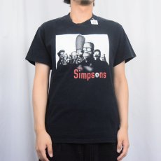 画像2: 90〜2000's The Simpsons "The Sporanos" キャラクターパロディプリントTシャツ BLACK M (2)