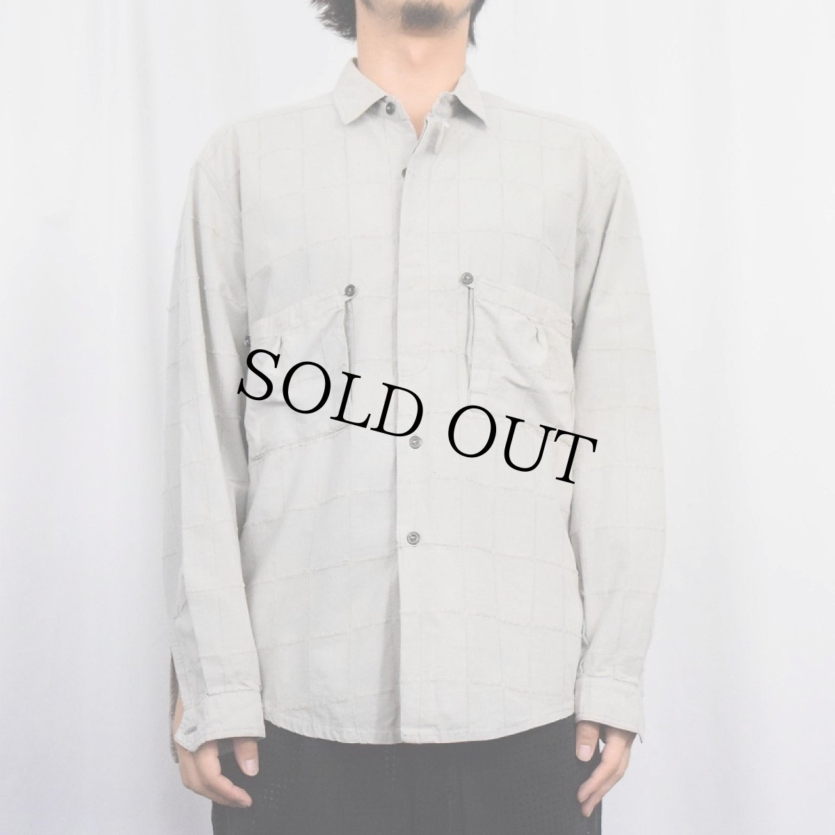 画像2: 90's Peyton SPAIN製 柄織 コットンシャツ SIZE48 (2)