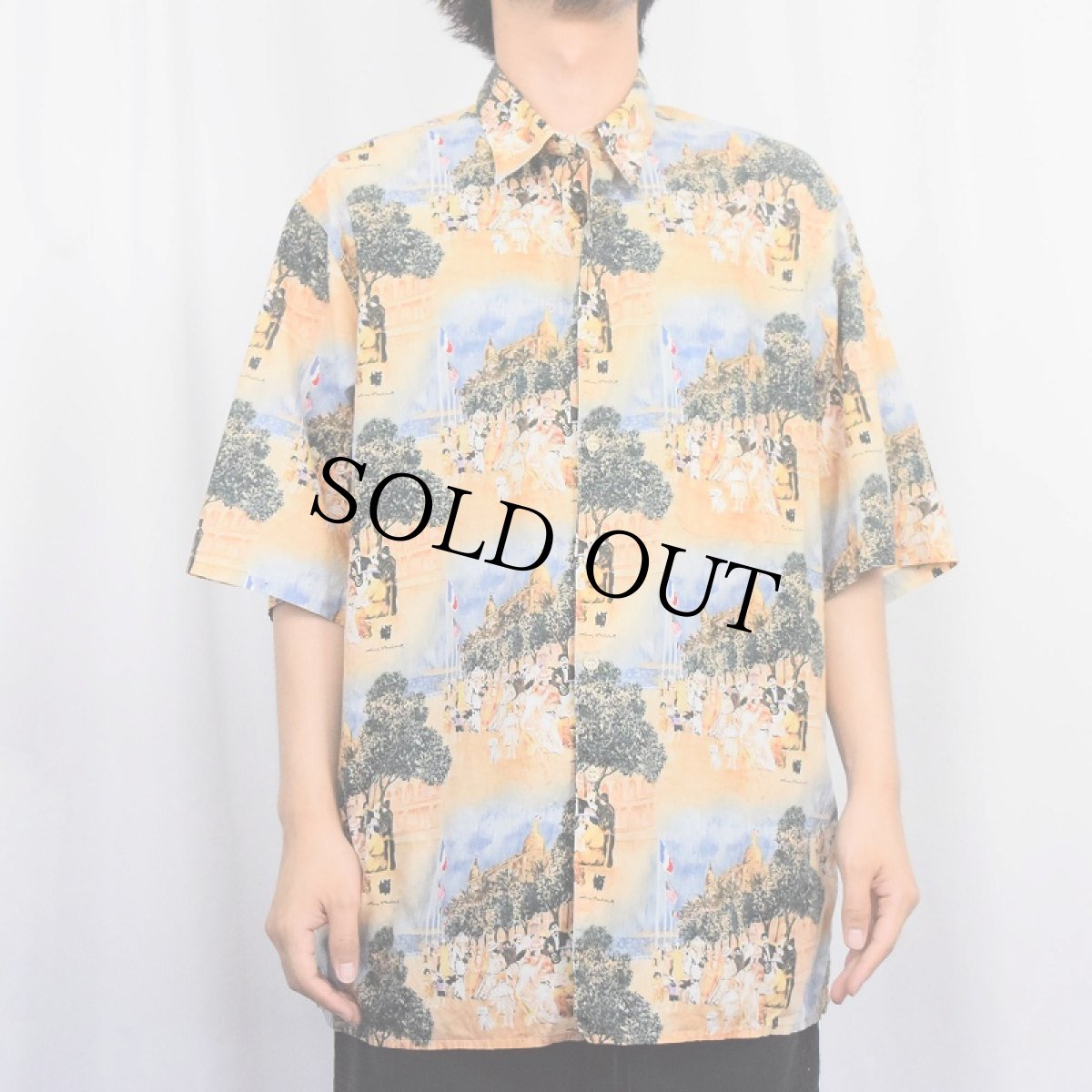 画像2: 90's Guy Buffet Collection by Reyn Spooner HAWAII製 アート柄 コットンアロハシャツ XL (2)