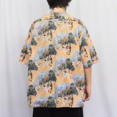 画像3: 90's Guy Buffet Collection by Reyn Spooner HAWAII製 アート柄 コットンアロハシャツ XL (3)