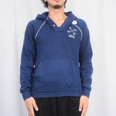 画像2: 70's NIKE "Windmill×Block Buster" ヘンリーネック ラグランスウェットフーディ NAVY (2)