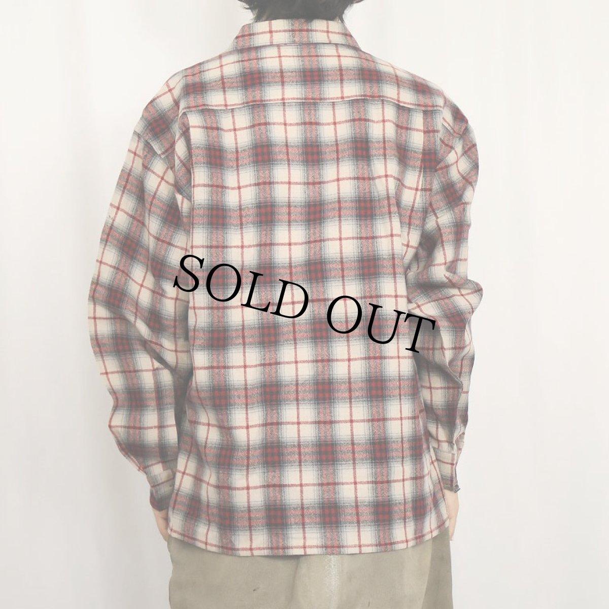 画像3: PENDLETON "OUTDOOR SHIRT" オンブレーチェック柄 ウールシャツ L (3)