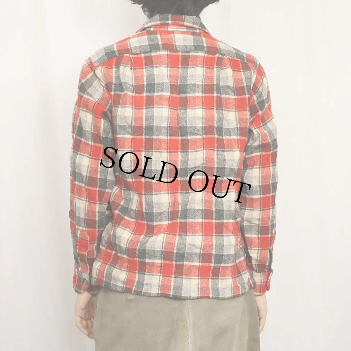 画像3: 50's PENDLETON チェック柄 ウールオープンカラーシャツ M (3)