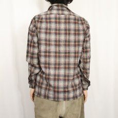 画像3: 70's PENDLETON USA製 チェック柄 ウールオープンカラーシャツ M (3)