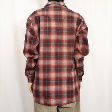 画像3: 70's PENDLETON オンブレーチェック柄 ウールウエスタンシャツ L (3)