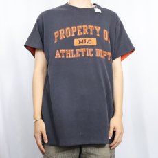 画像3: 80's〜 "PROPERTY OF ATHLETIC DEPT." プリント リバーシブルTシャツ BLACK XL (3)
