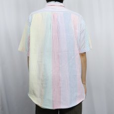 画像3: 90's〜 Salvatore's USA製 マルチストライプ柄 コットンボタンダウンシャツ XL (3)