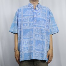 画像2: 80's Reyn Spooner 3点留め コットンポリ アロハシャツ (2)