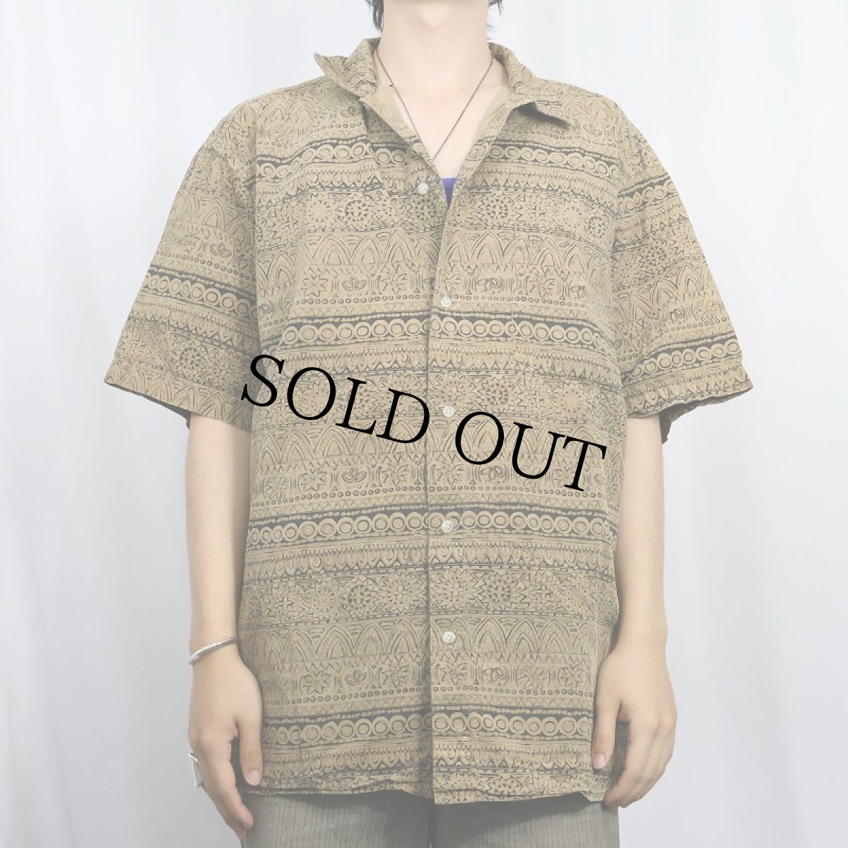 画像2: 90's〜 GRAMICCI USA製 総柄 コットンアロハシャツ M (2)