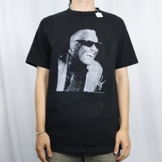 画像2: 90's Ray Charles ピアニストプリントTシャツ BLACK M (2)