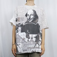 画像3: 2000's William Shakespeare 作家 大判プリントTシャツ XL (3)