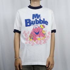 画像2: 90's Mr.Bubble USA製 バブルバスメーカー キャラクタープリントリンガーTシャツ L (2)